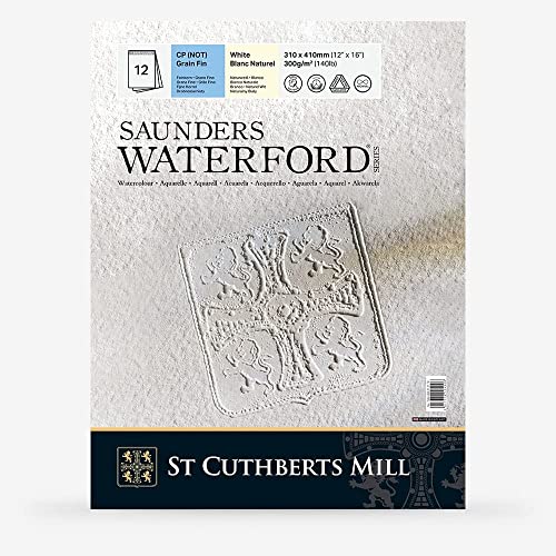 SAUNDERS WATERFORD SERIES St Cuthberts Mill Saunders Waterford Block, verleimt, 31 x 41 cm, 12 Stück, 100 % fein, 300 g, Weiß von SAUNDERS WATER FORD SERIES
