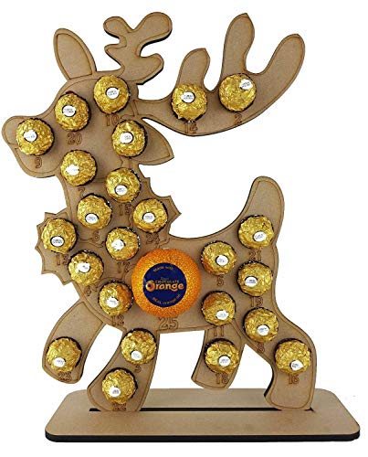 St@llion Adventskalender aus Holz, passend für Frottee, Schokoladenorange und Ferrero Rocher oder Lindt, für Geschenkdekoration, 1 Stück von St@llion