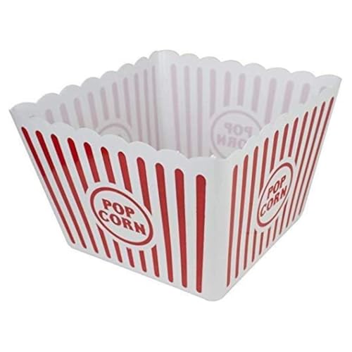 St@llion 1 Stück Retro-Popcorn-Behälter, Kunststoff, rot und weiß gestreift, für Weihnachtsfeier, Süßigkeitenbehälter, Süßigkeiten, Lebensmittel, Snacks, Geburtstag, Theater, Thema, Filmabende, von St@llion