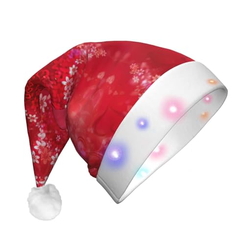 StOlmx Weihnachtsmütze für Erwachsene, lustig, luxuriös, Neujahrs-, Weihnachtsgeschenke, Dekorationen, Blumendekoration, Herz von StOlmx