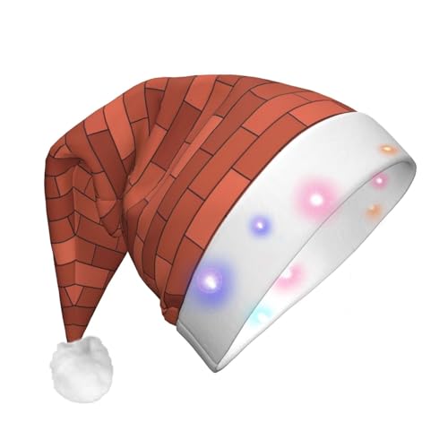 StOlmx Weihnachtsmütze für Erwachsene, lustige, luxuriöse Neujahrsmütze, Weihnachtsgeschenke, Deko, rote Ziegelwand-Textur von StOlmx