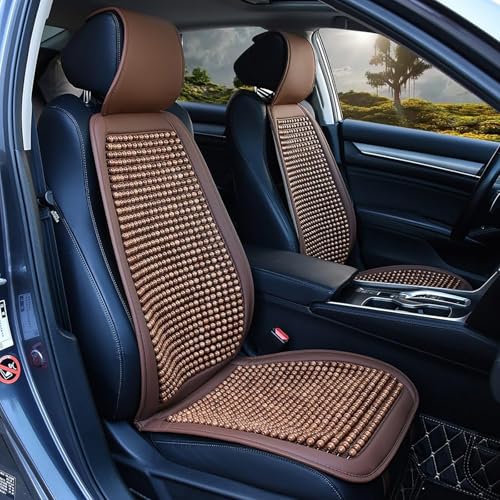 Universalle Auto Sitzbezug mit Massagefunktion für Suzuki Swift Hatchback (AZG) 2.Gen 5-Door 2013-2018, 1 Stück Atmungsaktive Coole Holzperlen Sitzauflage Vordersitze Sommergeeignete Massagekissen von StRoux