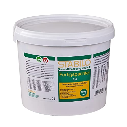 Fertigspachtel 10 kg weiß für innen | Spachtelmasse | Fertigspachtelmasse | Fugenspachtel | Glättspachtel | Gipsspachtel von Stabilo Befestigungstechnik