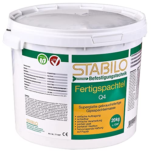 Stabilo Fertigspachtel 20 kg weiß für innen | Spachtelmasse | Fertigspachtelmasse | Fugenspachtel | Glättspachtel | Gipsspachtel von Stabilo Befestigungstechnik