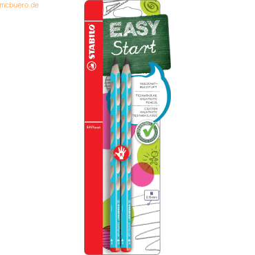 10 x Stabilo Bleistift Easygrap HB blau Blisterkarte VE=2 Stück von Stabilo