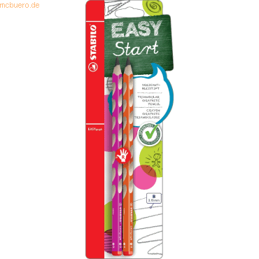10 x Stabilo Bleistift Easygrap HB orange Blisterkarte VE=2 Stück von Stabilo