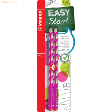 10 x Stabilo Bleistift Easygrap HB pink Blisterkarte VE=2 Stück von Stabilo