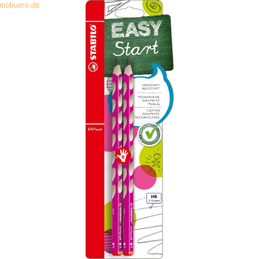 10 x Stabilo Bleistift Easygraph Minenbreite 3,15mm HB pink Blisterkar von Stabilo