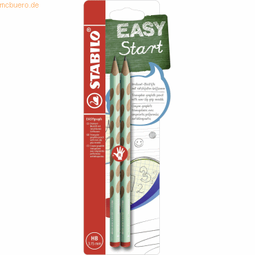 10 x Stabilo Dreikant-Bleistift Easygraph Pastel Edition pastellgrün B von Stabilo