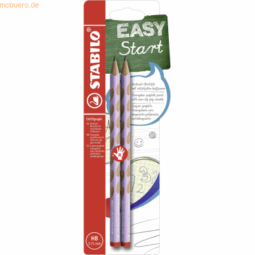 10 x Stabilo Dreikant-Bleistift Easygraph Pastel Edition pastelllila B von Stabilo