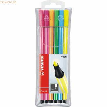10 x Stabilo Fasermaler pen 68 Etui mit 6 Neonfarben 10 x Stabilo Fasermaler pen 68 Etui mit 6 Neonfarben von Stabilo