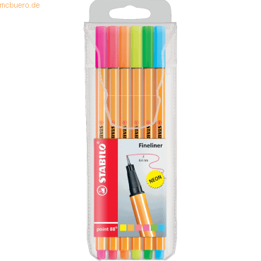 10 x Stabilo Fineliner point 88 Etui -Neon- VE=6 Stück 10 x Stabilo Fineliner point 88 Etui -Neon- VE=6 Stück von Stabilo