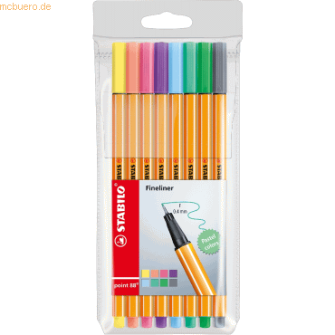 10 x Stabilo Fineliner point 88 Etui -Pastell VE=8 Stück 10 x Stabilo Fineliner point 88 Etui -Pastell VE=8 Stück von Stabilo