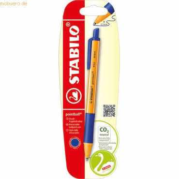 10 x Stabilo Kugelschreiber pointball blau Blisterkarte von Stabilo