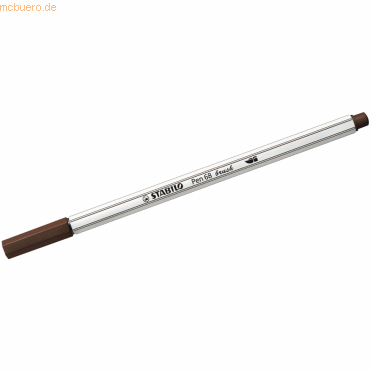 10 x Stabilo Premium-Filzstift mit Pinselspitze Pen 68 brush braun von Stabilo