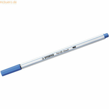 10 x Stabilo Premium-Filzstift mit Pinselspitze Pen 68 brush dunkelbla von Stabilo