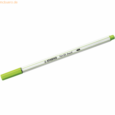 10 x Stabilo Premium-Filzstift mit Pinselspitze Pen 68 brush laubgrün von Stabilo