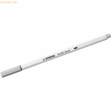 10 x Stabilo Premium-Filzstift mit Pinselspitze Pen 68 brush mittelgra von Stabilo
