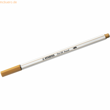 10 x Stabilo Premium-Filzstift mit Pinselspitze Pen 68 brush ocker dun von Stabilo