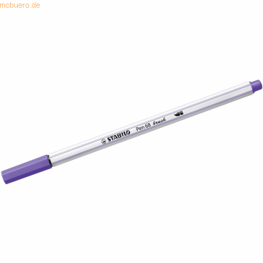 10 x Stabilo Premium-Filzstift mit Pinselspitze Pen 68 brush violett von Stabilo