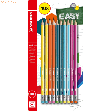 10 x Stabilo Schulbleistift mit Radierer pencil 160 HB VE=10 Stück Bli von Stabilo