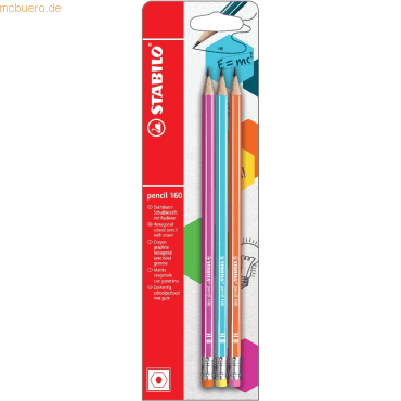 10 x Stabilo Schulbleistift sechskant mit Radierer pencil 160 HB Blist 10 x Stabilo Schulbleistift sechskant mit Radierer pencil 160 HB Blist von Stabilo