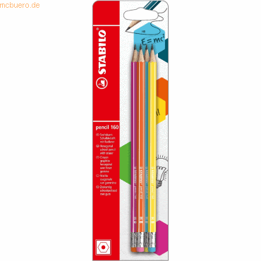 10 x Stabilo Schulbleistift sechskant mit Radierer pencil 160 HB Blist 10 x Stabilo Schulbleistift sechskant mit Radierer pencil 160 HB Blist von Stabilo