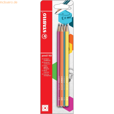 10 x Stabilo Schulbleistift sechskant pencil 160 HB Blisterkarte VE=4 von Stabilo