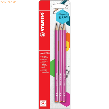 10 x Stabilo Schulbleistift sechskant pencil 160 HB pink Blisterkarte 10 x Stabilo Schulbleistift sechskant pencil 160 HB pink Blisterkarte von Stabilo