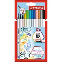 STABILO Pen 68 brush Brush-Pens farbsortiert, 12 St. STABILO Pen 68 brush Brush-Pens farbsortiert, 12 St. von Stabilo