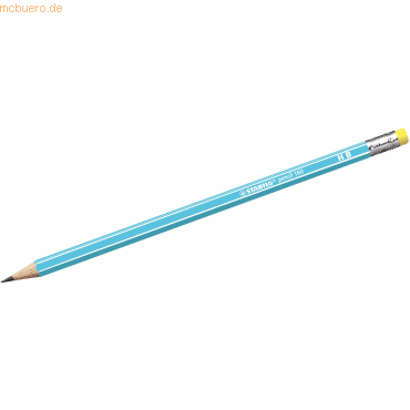12 x Stabilo Schulbleistift sechskant mit Radierer pencil 160 HB blau von Stabilo