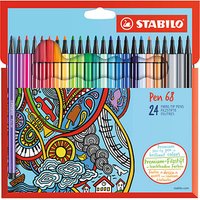 STABILO Pen 68 Filzstifte farbsortiert, 24 St. von Stabilo