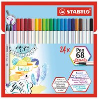 STABILO Pen 68 brush Brush-Pens farbsortiert, 24 St. von Stabilo