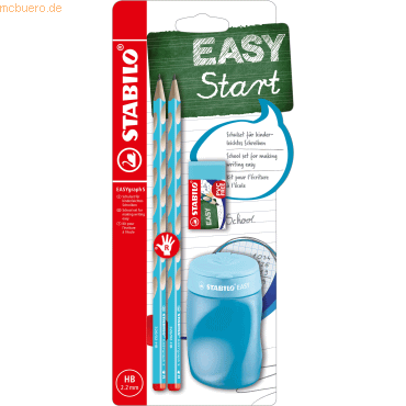 3 x Stabilo Dreikant-Bleistift Easygraph S Schul-Set blau von Stabilo