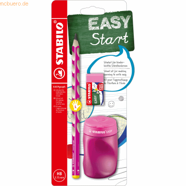 Stabilo Dreikant-Bleistift Easygraph Schul-Set pink von Stabilo