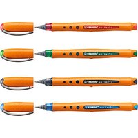 STABILO worker®+ Tintenroller orange 0,5 mm, Schreibfarbe: farbsortiert, 4 St. von Stabilo