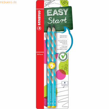 5 x Stabilo Bleistift Easygrap HB blau Blisterkarte VE=2 Stück von Stabilo