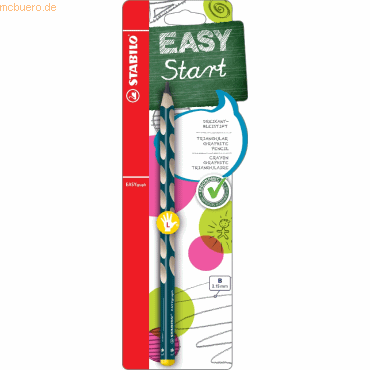 5 x Stabilo Bleistift Easygrap HB petrol Blisterkarte von Stabilo