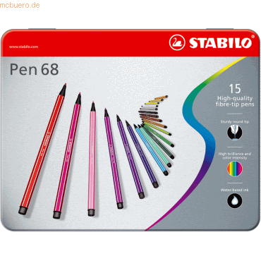 5 x Stabilo Fasermaler Pen 68 Metalletui mit 15 Stiften 5 x Stabilo Fasermaler Pen 68 Metalletui mit 15 Stiften von Stabilo