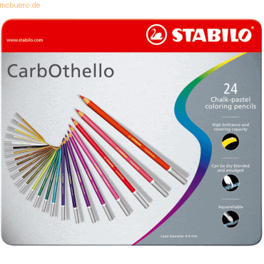 Stabilo Pastellkreidestift CarbOthello Metalletui mit 24 Stiften von Stabilo