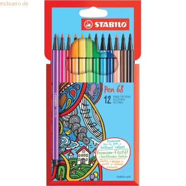 6 x Stabilo Fasermaler Pen 68 Kartonetui 12 Farben 6 x Stabilo Fasermaler Pen 68 Kartonetui 12 Farben von Stabilo