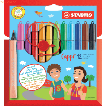 6 x Stabilo Filzstift Cappi mit Kappenring Kartonetui VE=12 Stück 6 x Stabilo Filzstift Cappi mit Kappenring Kartonetui VE=12 Stück von Stabilo