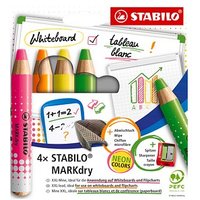 STABILO MARKdry Neon Whiteboard- und Flipchart-Marker farbsortiert 1,0 - 10,0 mm, 4 St. STABILO MARKdry Neon Whiteboard- und Flipchart-Marker farbsortiert 1,0 - 10,0 mm, 4 St. von Stabilo