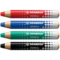 STABILO MARKdry Whiteboard- und Flipchart-Marker farbsortiert 1,0 - 10,0 mm, 4 St. von Stabilo