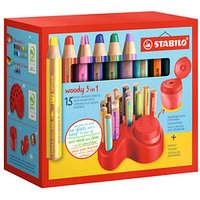 STABILO woody 3in1 Buntstifte farbsortiert, 15 St. von Stabilo