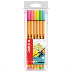 Point 88 Fineliner Neon im Etui 6 Farben Point 88 Fineliner Neon im Etui 6 Farben von Stabilo