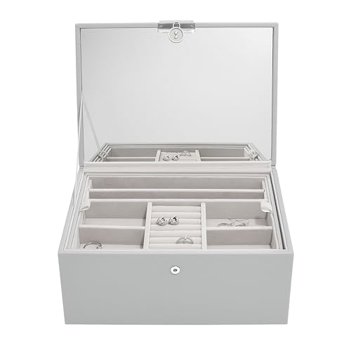 Stackers Luxuriöse, klassische Schmuckschatulle, Grau von Stackers