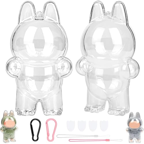 Labubu Schutzhülle für Puppen, Kleidung, Schlüsselanhänger, Zubehör, Labubu Pop Mart Blindbox Original – Lalabubu La Boo-Boo Schutzhülle La Bubu Labubus (Puppe ausgeschlossen (1, sitzend) von Stacknovo