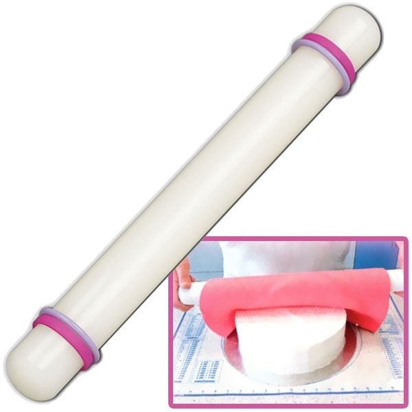 Ausrollstab für Fondant und Marzipanüberzüge, 22,5cm, mit Hilfsringen, antihaft Ausrollstab für Fondant und Marzipanüberzüge, 22,5cm, mit Hilfsringen, antihaft von Städter GmbH