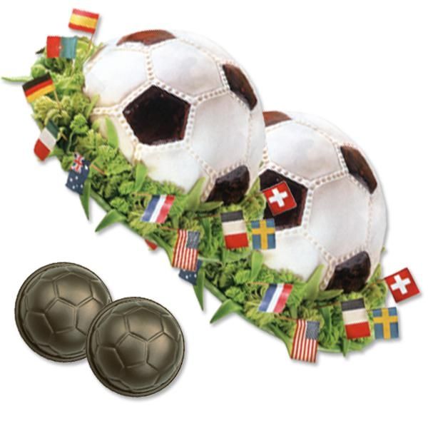 Backform für 2 Fußbälle, Kuchenform für Fußballgeburtstag, 8,5 cm Backform für 2 Fußbälle, Kuchenform für Fußballgeburtstag, 8,5 cm von Städter GmbH